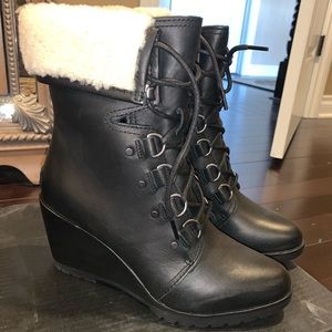 SOREL AFTER HOURS LACE SHEARLING BOOT BOOTIE BOOTS